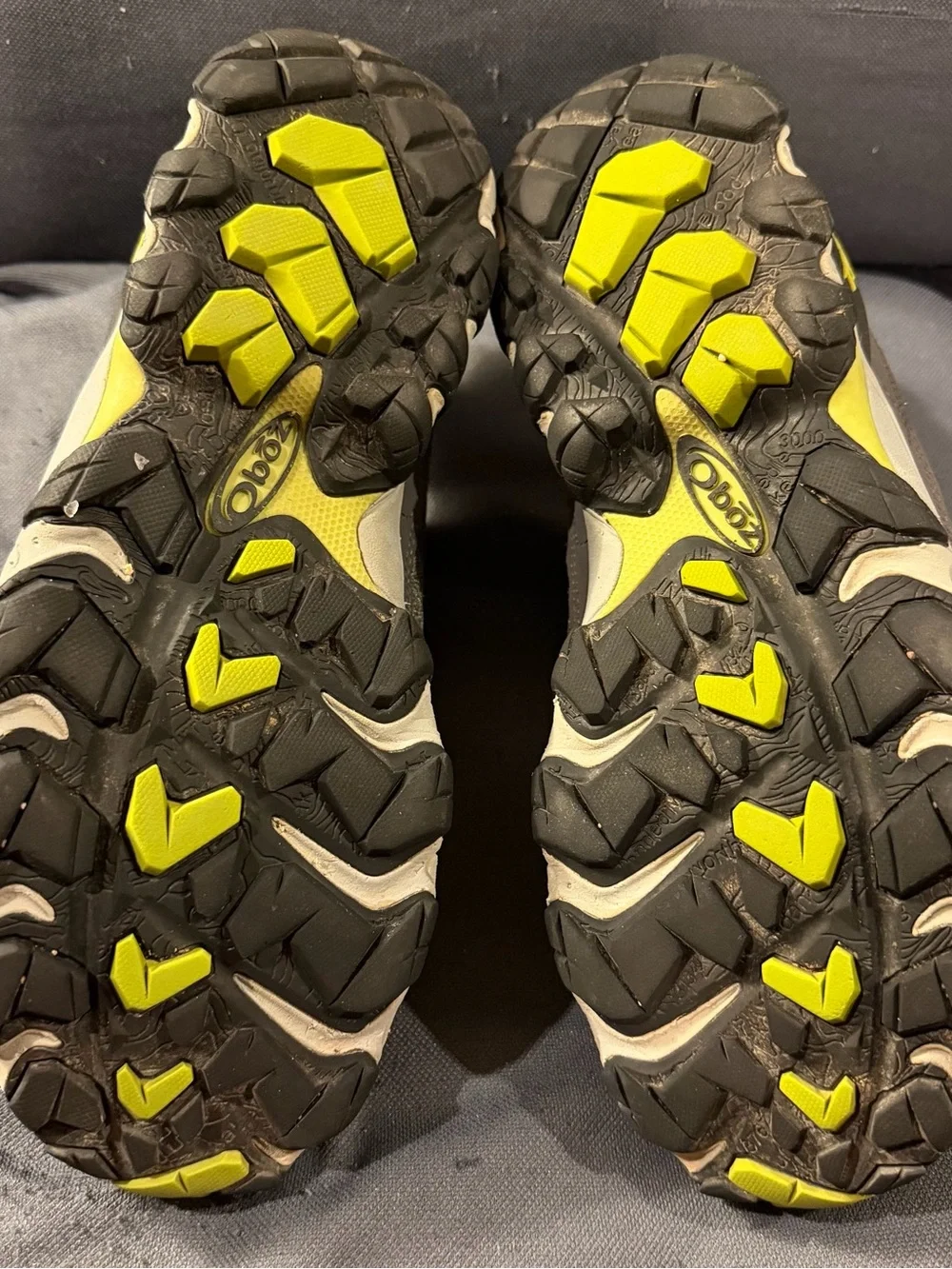 Oboz Men's Gray and Yellow Waterproof Trail Boots